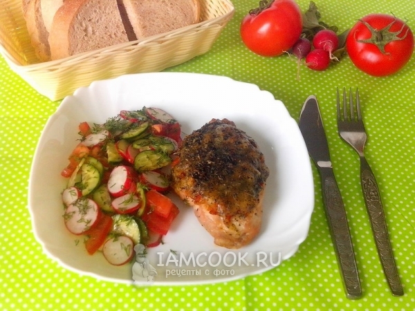 Фото куриного филе с овощами в духовке