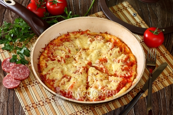 Фото пиццы за 10 минут на сковороде