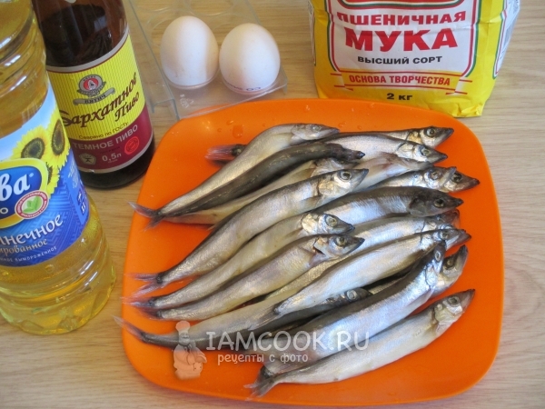 Ингредиенты для мойвы в кляре
