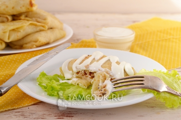 Рецепт налистников с мясом