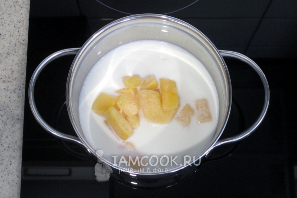 Положить тыкву в молоко