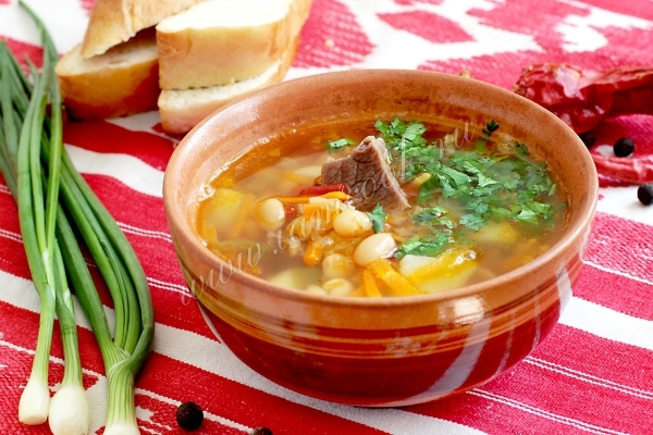 Рецепт фасолевого супа с мясом