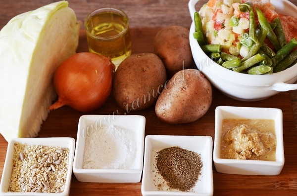 Ингредиенты для легкого овощного рагу