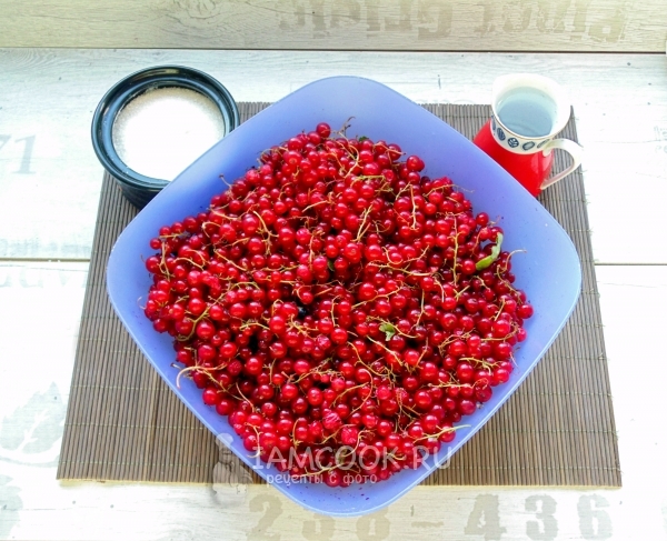 Ингредиенты для джема из красной смородины на зиму