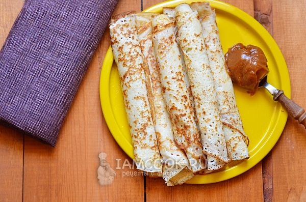 Рецепт блинов без яиц на молоке