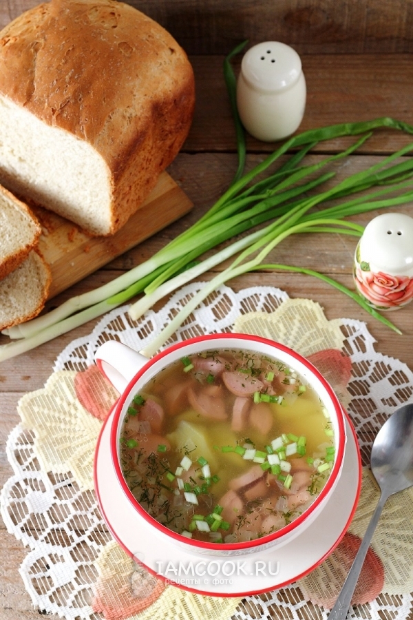 Рецепт горохового супа с сосисками