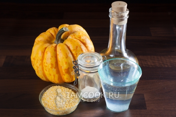 Ингредиенты для кукурузной каши с тыквой