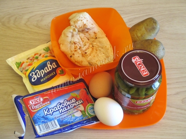 Ингредиенты для Столичного салата