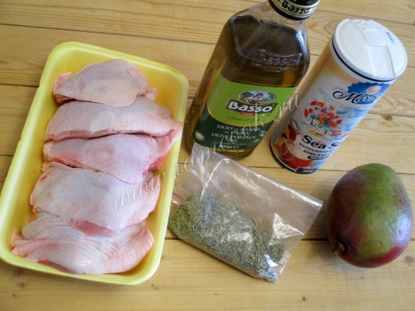 Ингредиенты для приготовления курицы с манго