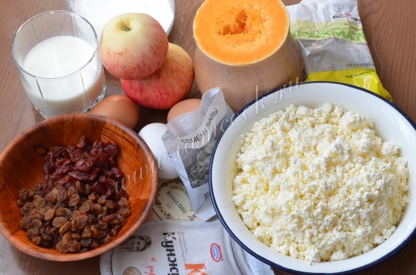 Ингредиенты для творожной запеканки