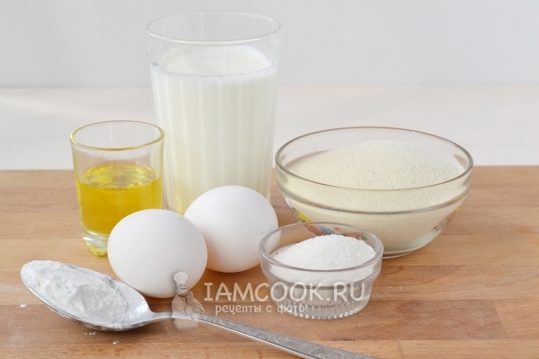 Ингредиенты для манных биточков как в детском саду