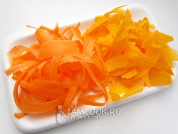 Тыква и морковь тертая