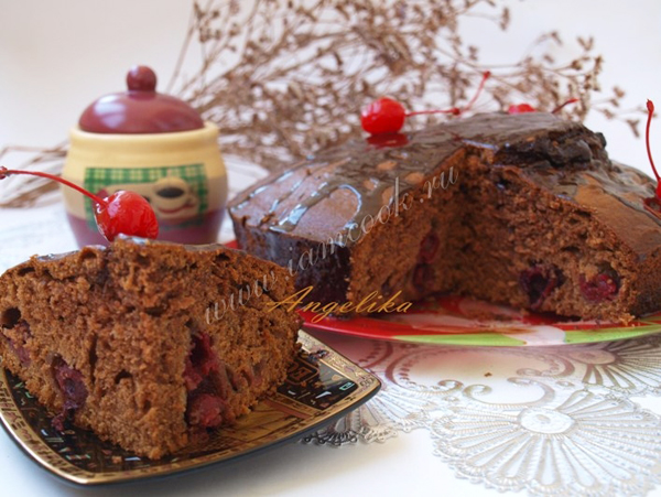 Шоколадный кекс с вишней, рецепт