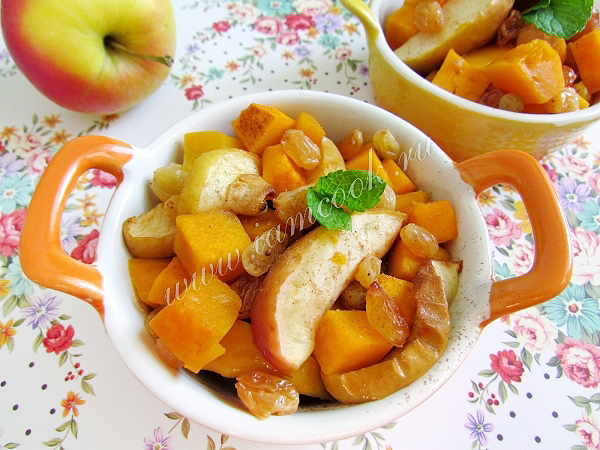 Рецепт тыквы, запеченной с яблоками