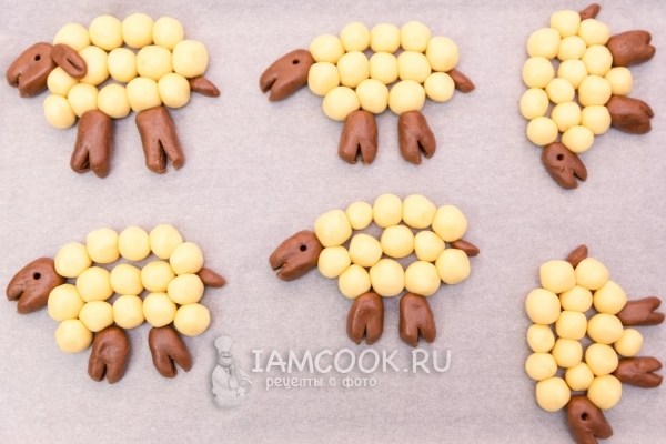 Сделать из теста барашек