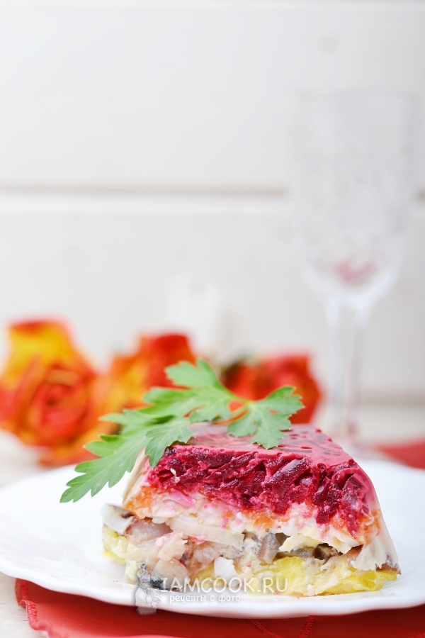 Рецепт селедки под шубой в желе