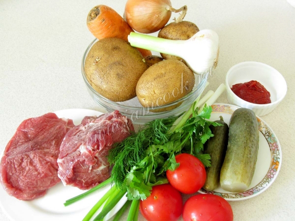 Ингредиенты для азу по-татарски