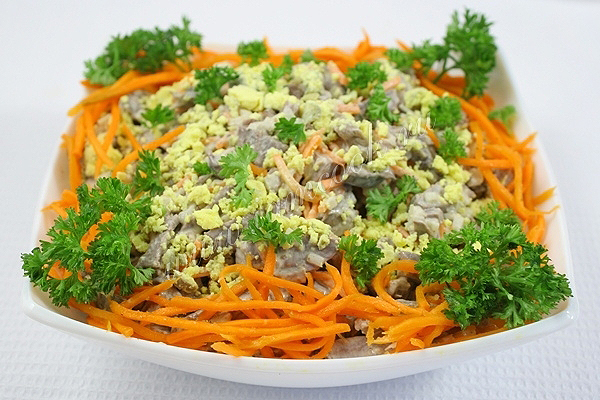 Рецепт салата из говяжьего сердца