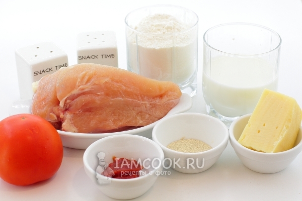 Ингредиенты для кальцоне с курицей