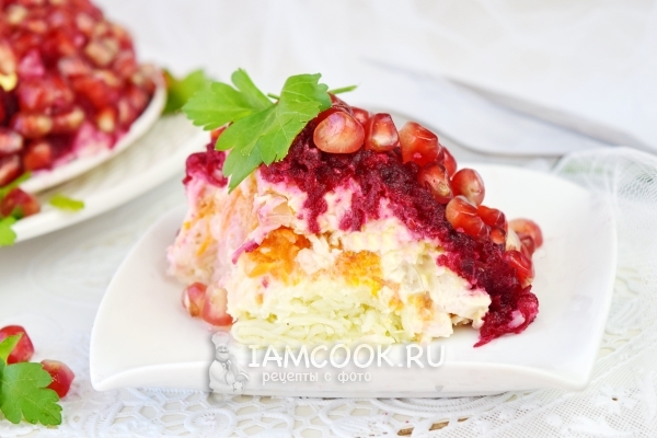 Рецепт салата «Гранатовый браслет»