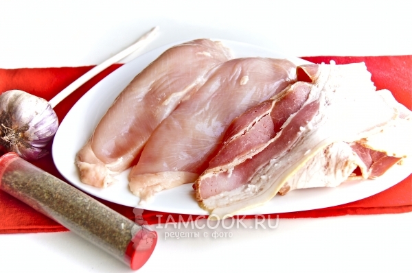Ингредиенты для куриной грудки в беконе