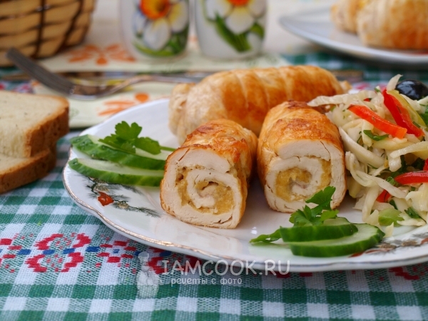 Рецепт рулетиков из куриной грудки