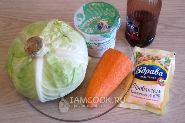 Ингредиенты для салата «Коул слоу»