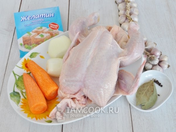 Вместо свиной ножки можно взять желатин