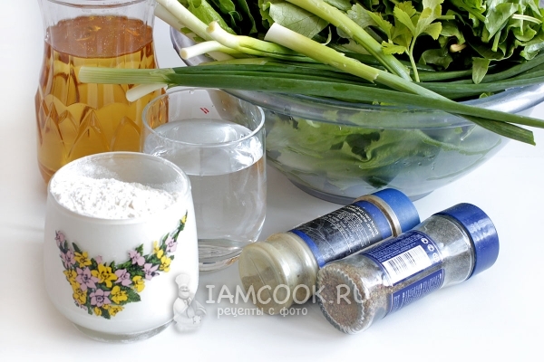 Ингредиенты для лепешек с зеленью по-кавказски