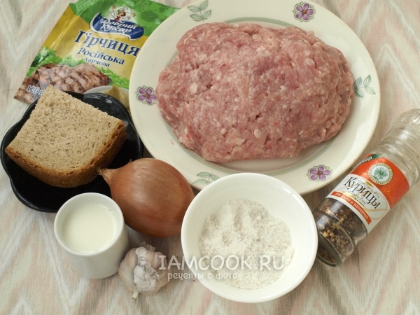 Ингредиенты для котлет из фарша индейки