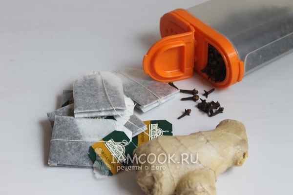 Ингредиенты для чая с имбирем от простуды