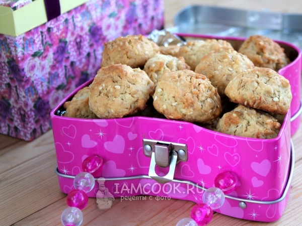 Печенье с кунжутом и овсянкой, рецепт с фото