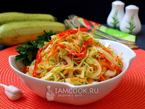 Маринованные кабачки по-корейски быстрого приготовления, рецепт с фото