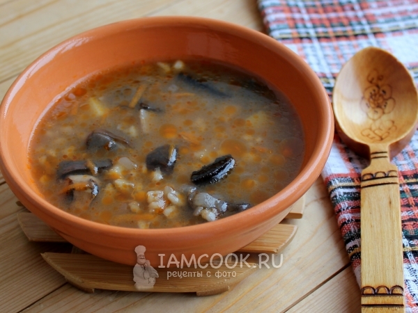 Грибной суп с перловкой, рецепт с фото