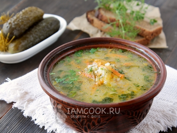 Рассольник вегетарианский, рецепт с фото