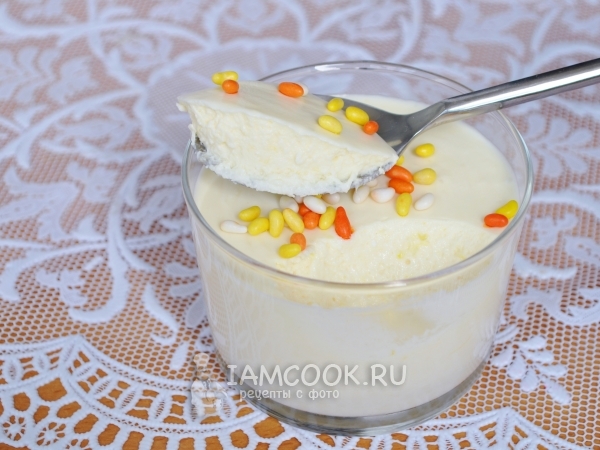 Творожный десерт на апельсиновом фреше, рецепт с фото