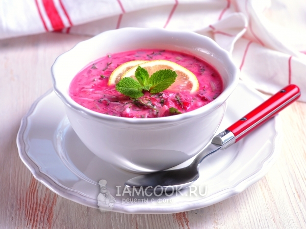 Холодный свекольник на кефире, рецепт с фото