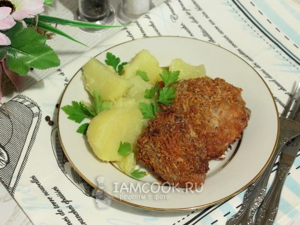 Куриные бедра в горчично-сырной панировке, рецепт с фото