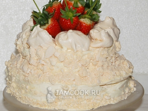 Торт безе с клубникой, рецепт с фото