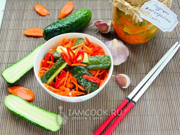 Огурцы по-корейски на зиму, рецепт с фото