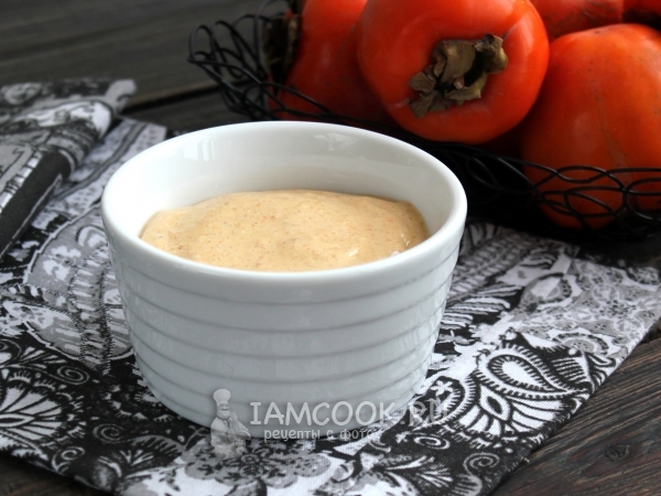 Соус из сыра с плесенью и хурмой, рецепт с фото