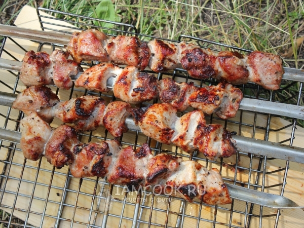 Шашлык из свиной шейки с луком, рецепт с фото