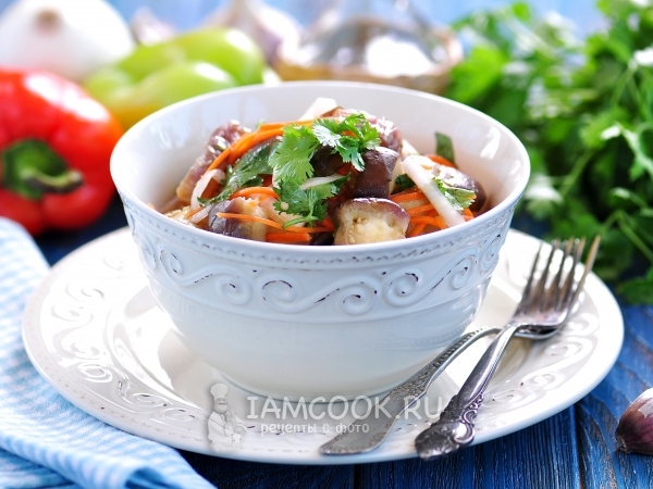 Баклажаны по-корейски быстрого приготовления, рецепт с фото