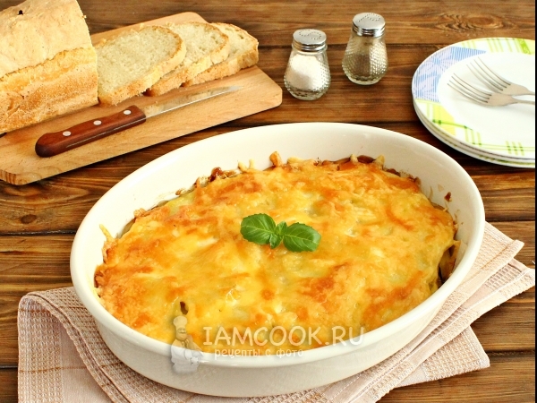 Мясо по-французски с картошкой и грибами, рецепт с фото