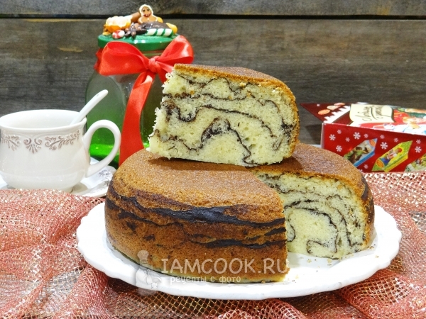 «Мраморный» кекс с лимонадом, рецепт с фото