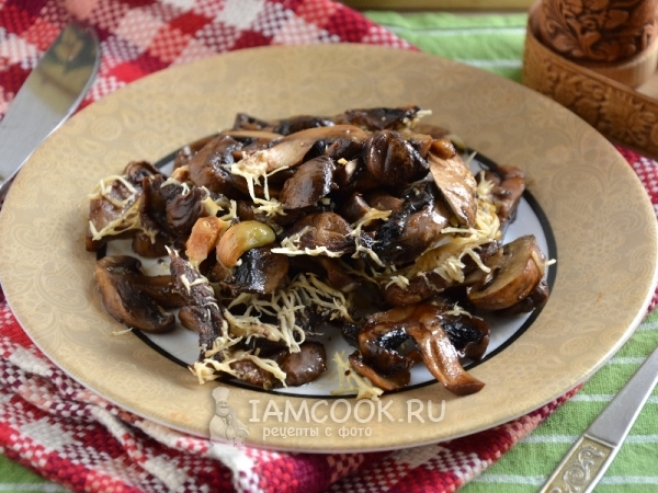 Шампиньоны, запеченные с сыром и чесноком, рецепт с фото
