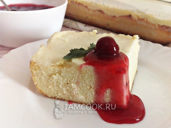 Творожная запеканка под сметанной заливкой, рецепт с фото