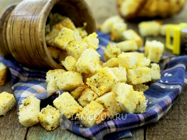 Сухарики с сыром, рецепт с фото