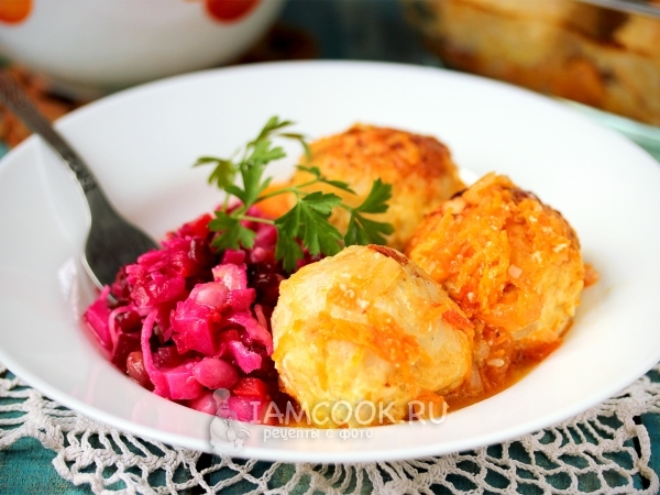 Тефтели из куриного фарша с рисом в духовке, рецепт с фото