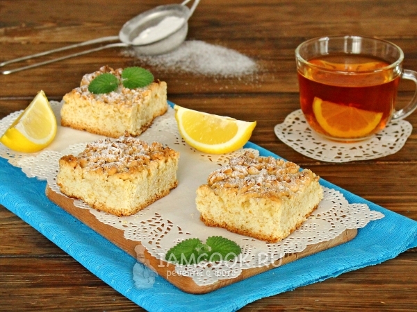 Постный лимонный пирог, рецепт с фото